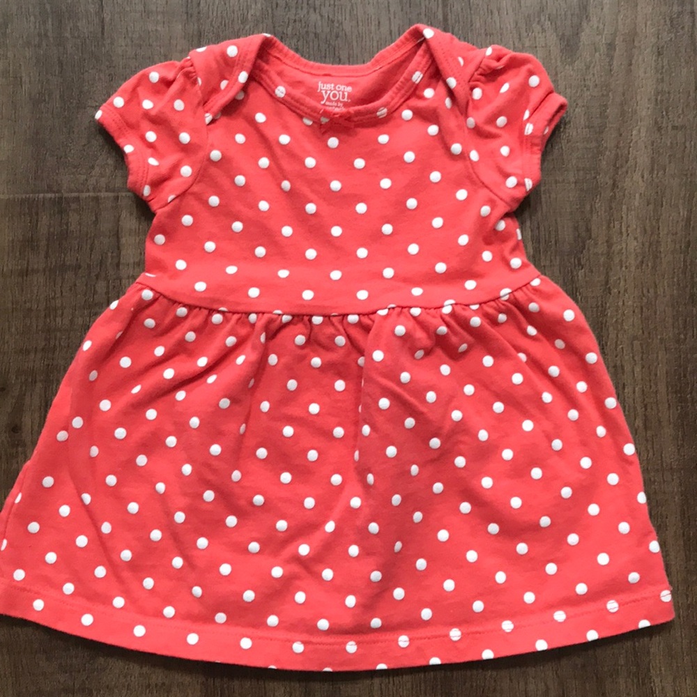 Baby girls pink polka dot dress